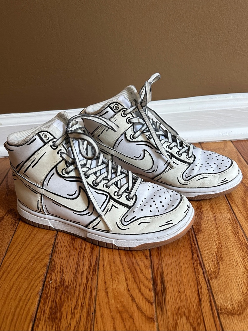 Custom Hand-Painted Comic Nike Dunk High Sneakers